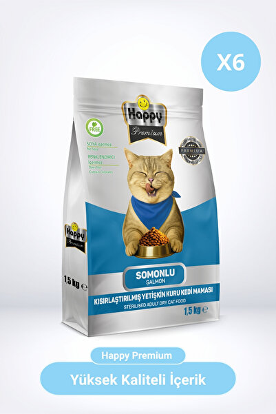 Happy Kısırlaştırılmış Somonlu Kuru Kedi Maması 9 Kg