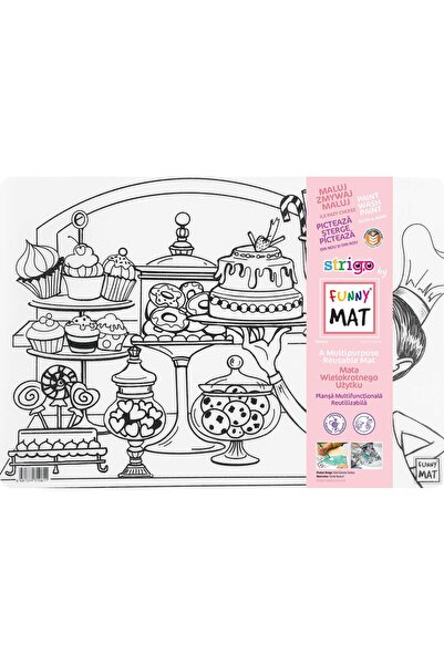 Funny Mat PLANȘĂ REUTILIZABILĂ 48x33.5 cm + CADOU SET INSTRUMENTE DE COLORAT