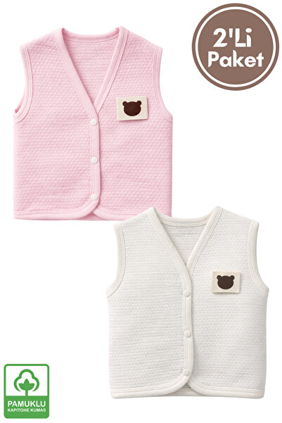 Miniel Unisex Baby Teddy Bear Embroidered Organic Cotton 3-6-9 Months 2-Piece...