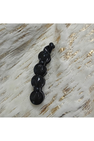 Lissa Aksesuar Φιόγκος με αγκράφα μπανάνας, μαύρη γυαλιστερή κομψή αγκράφα