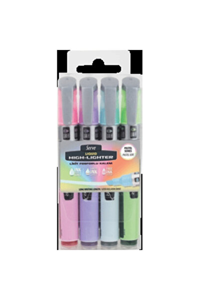 Herlitz Textmarker Cerneala Lichida, Culori Pastel, Set 4