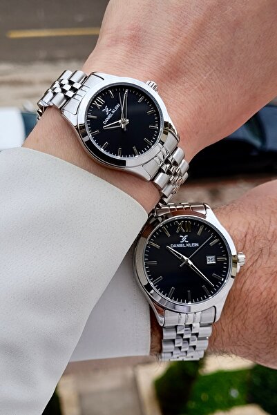 Daniel Klein Dial Black Cord Silver Color Gift Boxed Lover Couple Wristwatch ...