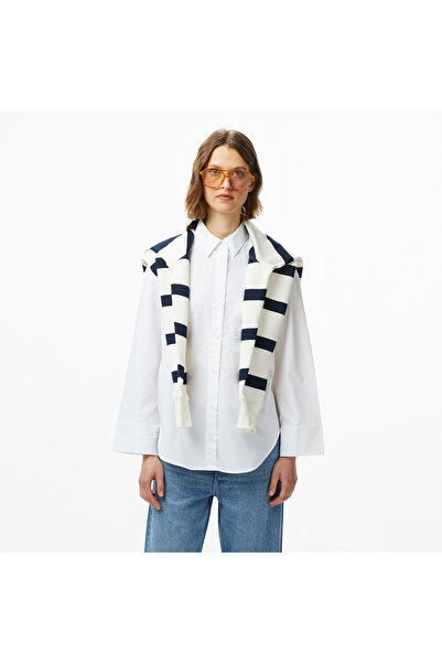 Tommy Hilfiger Essentials Poplin New Easy Kadın Beyaz Gömlek