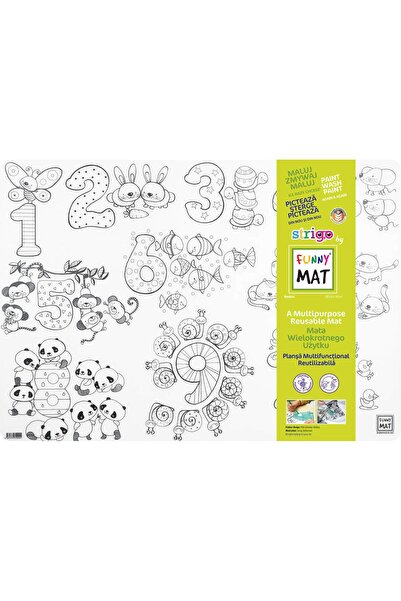 Funny Mat PLANȘĂ REUTILIZABILĂ 68X48 cm + CADOU SET INSTRUMENTE DE COLORAT
