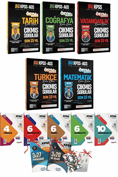 İndeks Akademi 2026 KPSS - AGS Türkçe Matematik Tarih Coğrafya Vatan. Son 15 ...