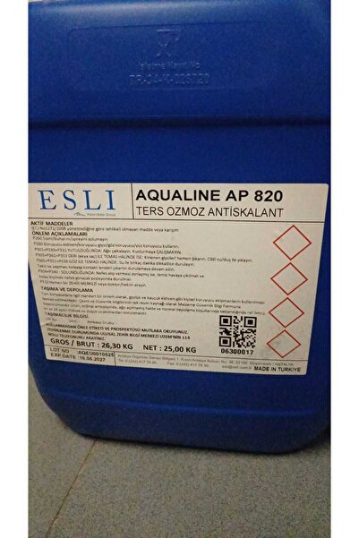 Esli Antiskalant AP820P Kuyu + Deniz Suyu Antiskalantı 25 Kg