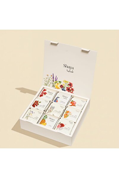 SHAYA علبة شاي "لحظات من الراحة" تحتوي على 9 نكهات × 10 أكياس (90 كيس شاي).