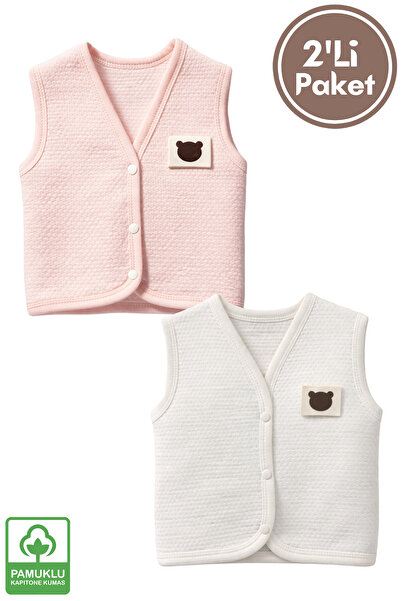 Miniel Unisex Baby Teddy Bear Embroidered Organic Cotton 3-6-9 Months 2-Piece...