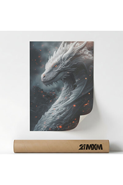 21mxm Poster 'Dragon 02' On Matte Canvas – Minimalist Design, A4 (21 x 29.7 c...