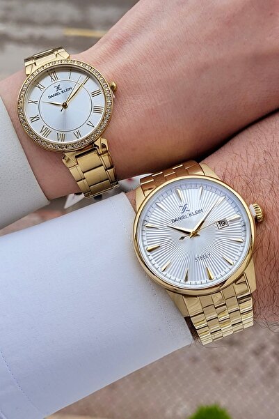 Daniel Klein Gold Color Gift Packaged Lover Couple Wrist Watch Stiste37