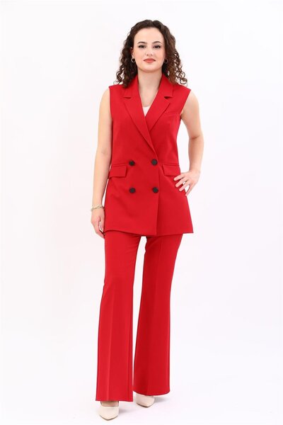 ÖNDER ÖZSOY Men's Collar Double-Breasted Vest & Elastic Flared Pants Women's ...