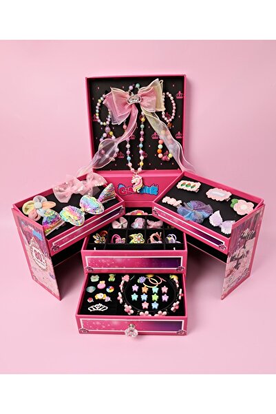 GLAMSTER Hair Accessories With Travel Case Set - Multicolor - 80 Pcs