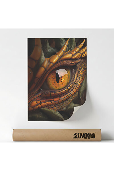 21mxm Poster 'Dragon 07' On Matte Canvas – Minimalist Design, 30 x 40 cm, Unf...