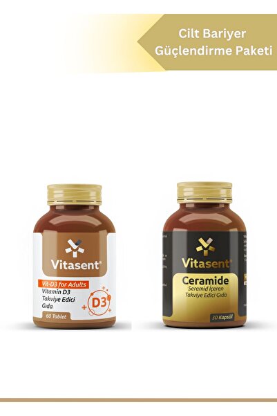 VİTASENT 2'li Cilt Bariyer Güçlendirme Paketi – Ceramide + Vitamin D3 1000 IU