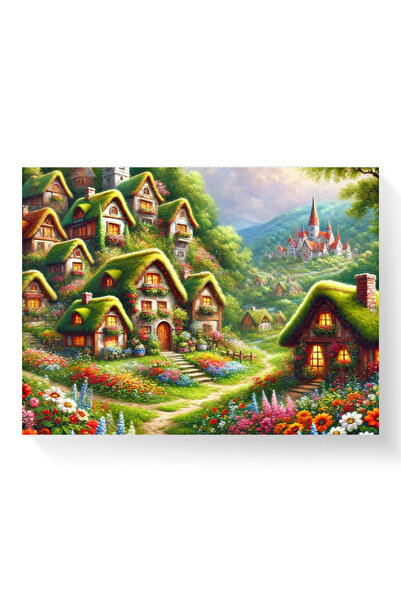 Printees Tablou - Căsuțe din povești - Canvas pe șasiu