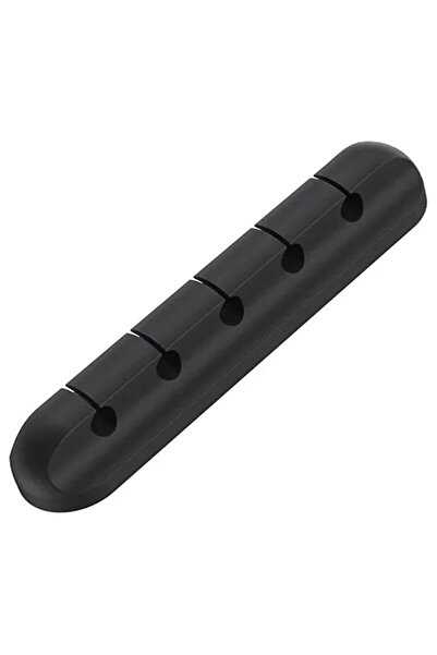 zola Organizator de cabluri, Zola®, silicon, 5 locuri, 11,5x2,1x1,6 cm, negru