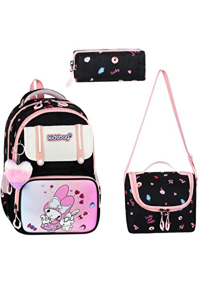 Çınka Bags Water Resistant Fabric Backpack Set with Back Support, Lunch Box a...