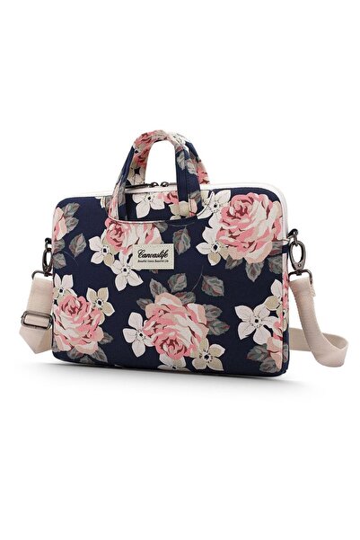 CANVASLIFE Navy Rose Laptop Briefcase 15/16 inch