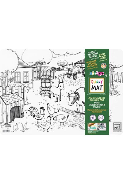 Funny Mat PLANȘĂ REUTILIZABILĂ 48x33.5 cm + CADOU SET INSTRUMENTE DE COLORAT