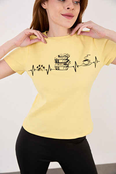 ZAZZONİ Printed Short Sleeve Women's T-Shirt