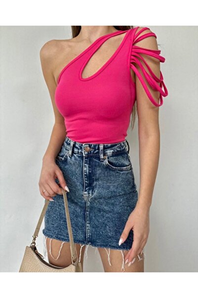rose tml giyim Women's One Shoulder Crop Blouse