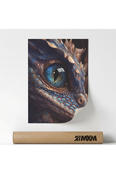 21mxm Poster 'Dragon 10' On Matte Canvas – Minimalist Design, 30 x 40 cm, Unf...