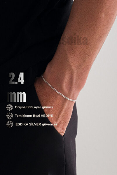 esdika 2.4MM LOVE GÜMÜŞ BİLEKLİK • 925 AYAR GÜMÜŞ • PREMİUM STERLİNG SİLVER