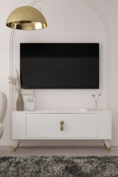 DEMONTE DECOR 1374DD RETRO-64 TV SEHPASI BEYAZ-ALTIN