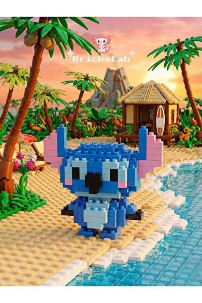 Bricks Mini Disney Stitch Yapboz 3D Puzzle Mini Figür
