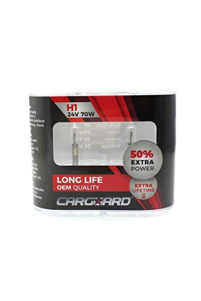 CarGuard Set de 2 becuri Halogen 24V - H1, 70W, +50% Intensitate - LONG LIFE -