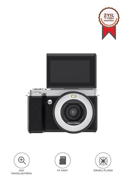 Torima Dijital Mini Fotoğraf Video Kamera Wifi 5K CMR45 Siyah