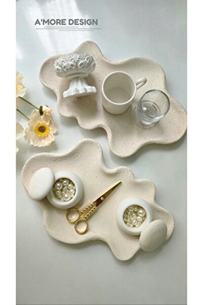 AmoreDesign Nişan Tepsi Seti, El Yapımı Dokulu Nişan Tepsisi, Söz Tepsisi