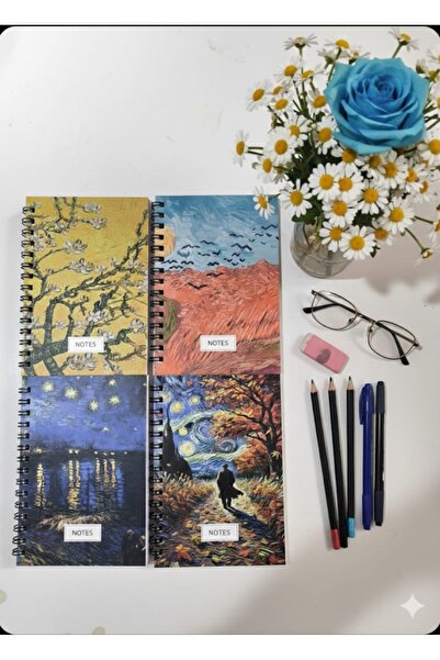 Defterci School Notebook 4 Pieces Lined 9.5 X 13.5 Size with Wire Binding