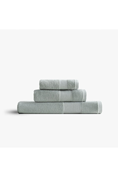 Green Black Set de prosoape Lara, 3 piese, bumbac 100% verde cu bordură