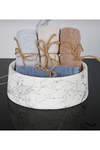 kzygroup Towel Holder with Marble Pattern, Bathroom Organizer