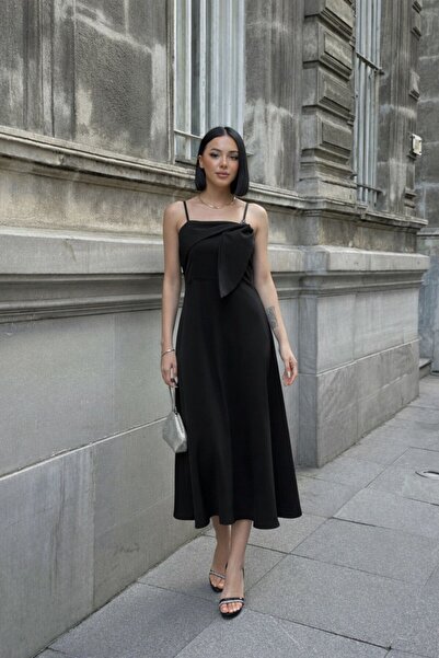 ALFUDO Moda Collection Rochie midi drapată cu bretele