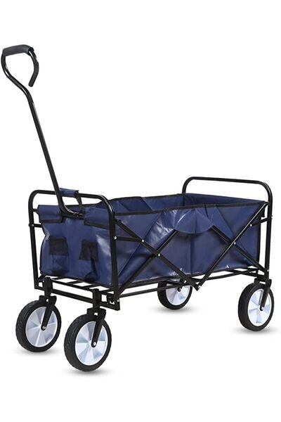 Generic عربة نقل كبيرة قابلة للطي شديدة التحمل مزودة بعجلات كبيرة لجميع التضا...