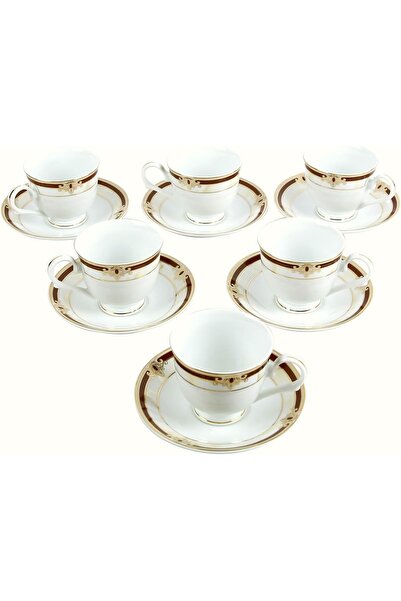 PEGGY OLIVER Seattle Collection 12 Pcs Tea Set/Cup & Saucer Set Real Gold Plated