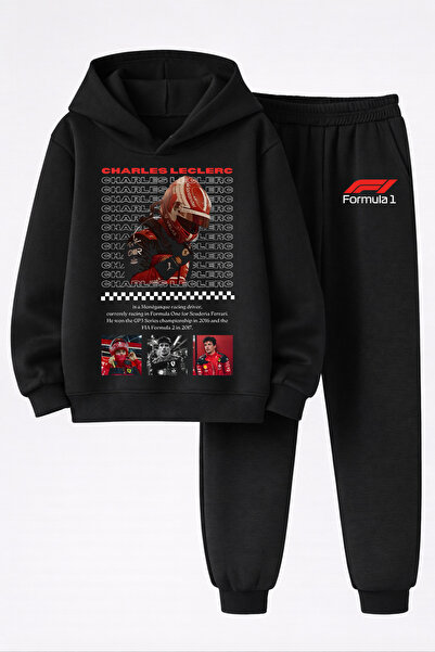 MAGORS طقم سويت شيرت وبنطلون رياضي عالي الجودة مطبوع عليه شعار تشارلز لوكليرك...