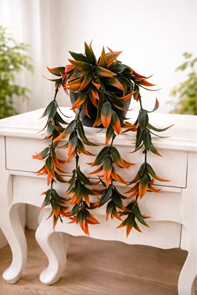 Çiçek Saksıda Turuncu yapraklı sarmaşık yapay