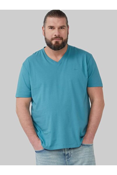 s.Oliver Big Sizes Men's big size T-shirt with V-neck, Regular Fit, cotton, T...
