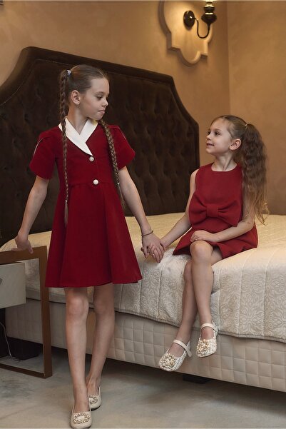 kiddos.ro Rochie fete tip sarafan cu capă – roșie
