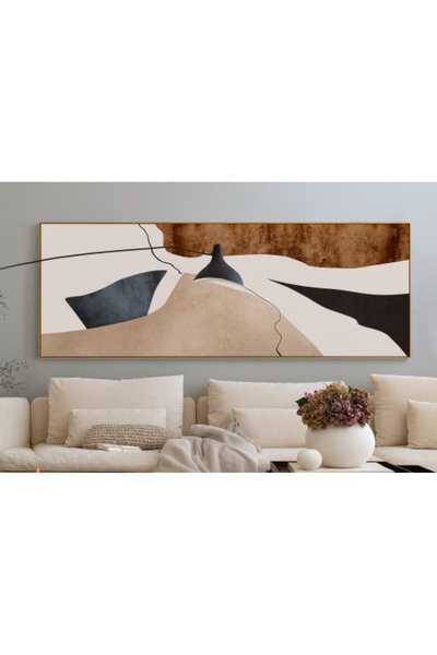 lawhat لوحة فنية فاخرة بتصميم تجريدي يجمع بين الأسود العميق والرمادي الهادئ م...