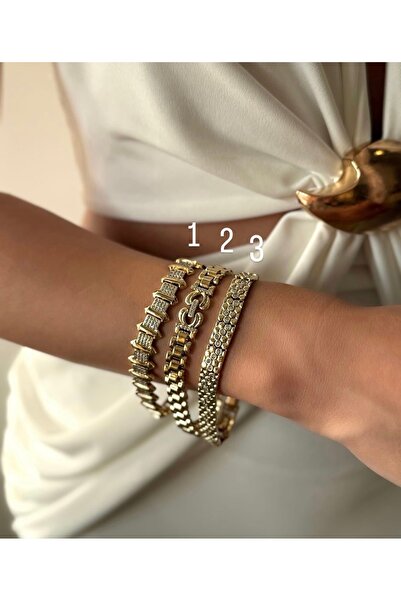 XUPING JEWELRY KUYUMCU SERİ 14K RENGİ DOKUMA HASIR 3NUMARALI ÜRÜN 17+2CM ÇELİ...