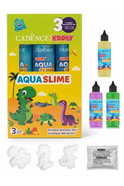 Cadence Boya Kooky Aqua Slime Dinosaur World Set DIY Magic Water Game 3X90Ml
