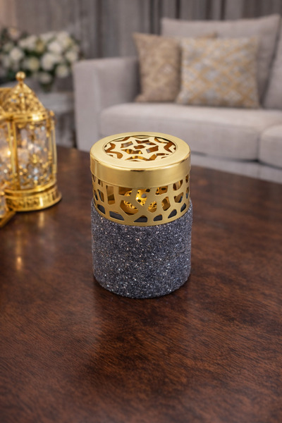 Generic مبخرة حجرية بغطاء ذهبي – أناقة المجلس