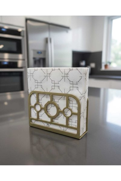 edil tasarim Metal Gold Color Napkin Holder