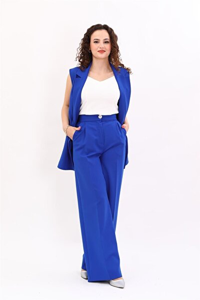 ÖNDER ÖZSOY Men's Collar Double-Breasted Vest & Classic Palazzo Pants Women's...