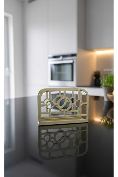 edil tasarim Metal Gold Color Napkin Holder