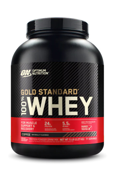 ON Optimum Nutrition Gold Standard Whey Protein Coffee 5lb - Gold Standard 10...